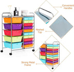 HAPPYGRILL 15-Drawer Rolling Cart, Storage Carts - Image 8