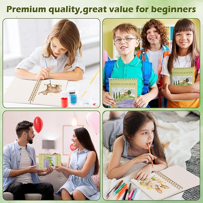 2-Packs Watercolor Paper Pad 3.5x5.5 Inch | 30 Sheets 140lb/300g, Spiral-Bound - Image 7