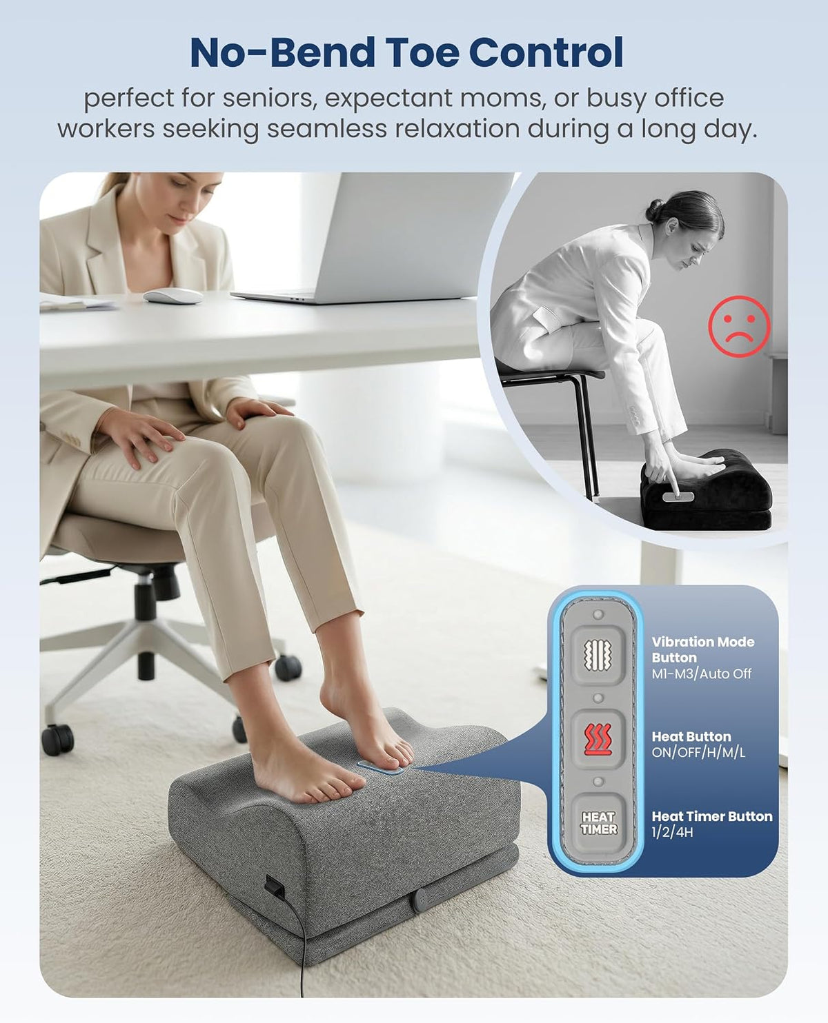 2026 Upgrade Under Desk Foot Rest at Work with Graphene Fast Heat Cloth