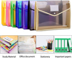 7 Pack B4 Plastic File Folders Waterproof Transparent Expandable File Folder - Purple&Pink&Yellow&Green&White&Blue&Black
