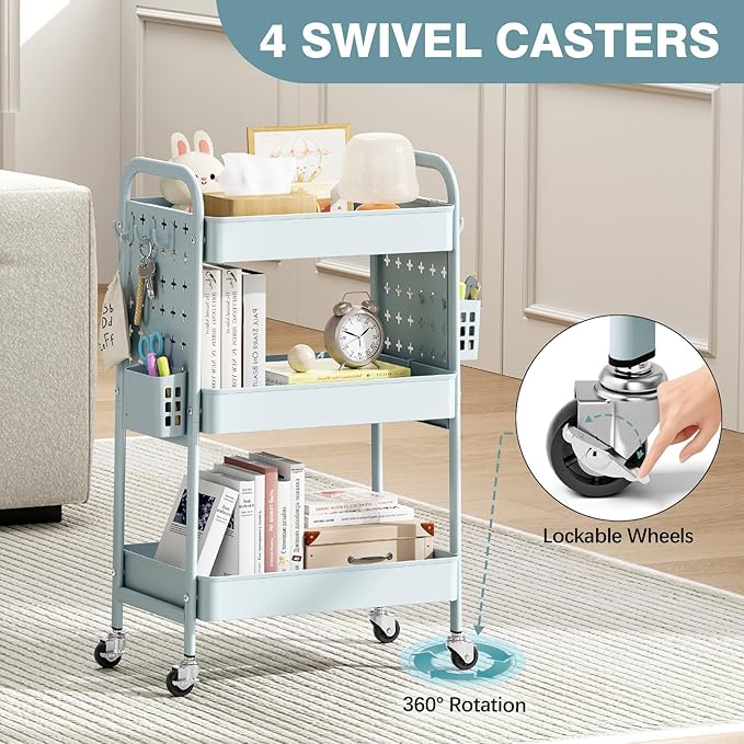 KINGRACK 3 Tier Rolling Cart - Image 4