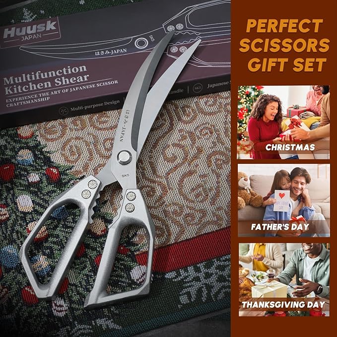 HUUSK Kitchen Scissors Silver - Image 7