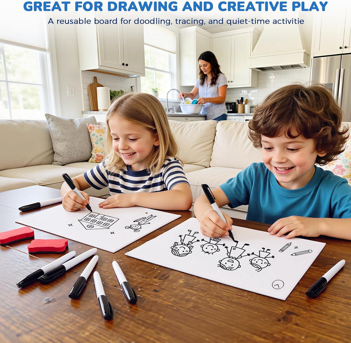 GAMENOTE 24 Pack Magnetic Dry Erase Lap Boards, Lined and Blank, 9 x 12 in