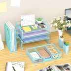 Marbrasse Desk Organizer and Accessories，4-Tier Paper Letter Tray Organizer - Image 5