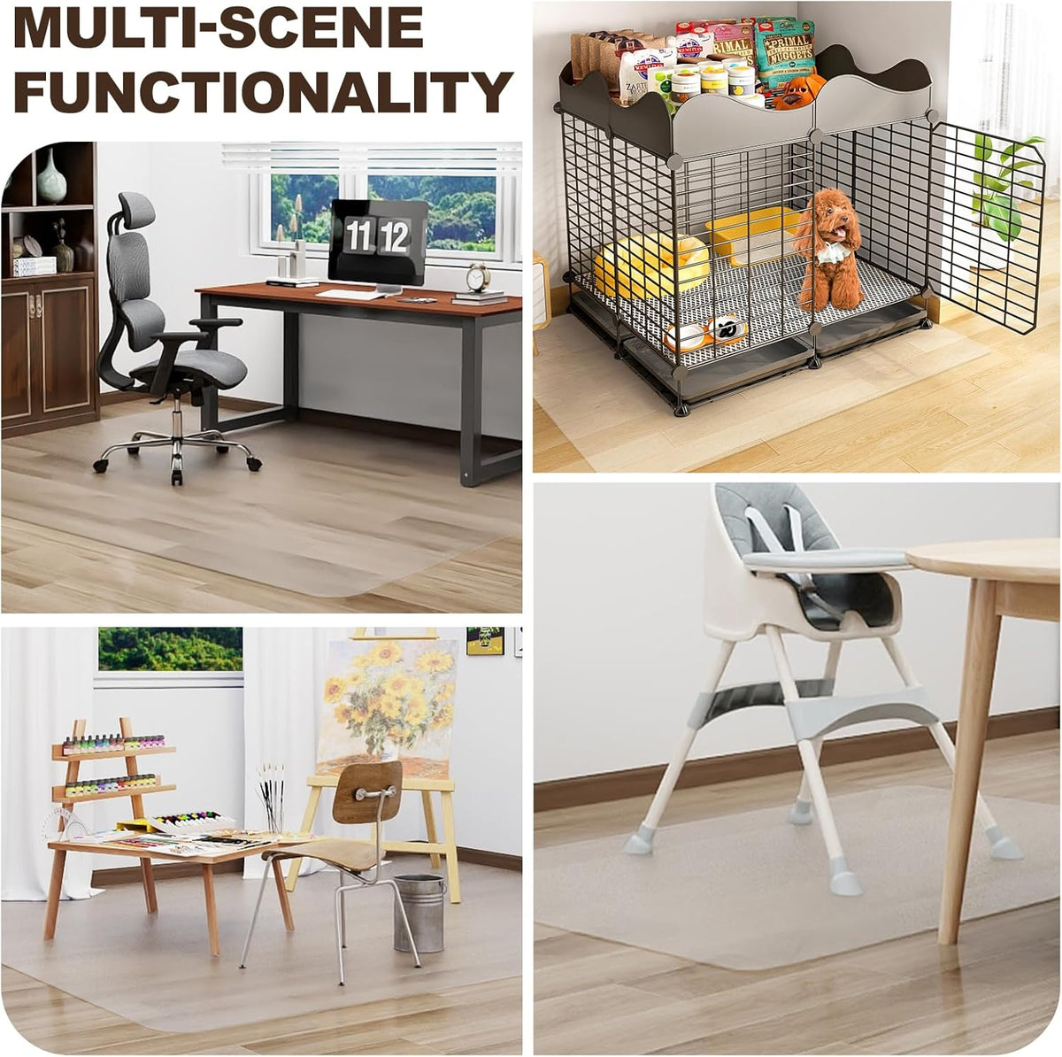 2mm Thicker Clear Office Chair Mat, 36"x48" Rolling Chair Floor Pro...