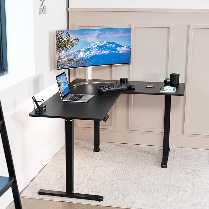 VIVO Electric Corner 63 x 47 inch L-Shaped Standing Desk, Memory Height - Image 8