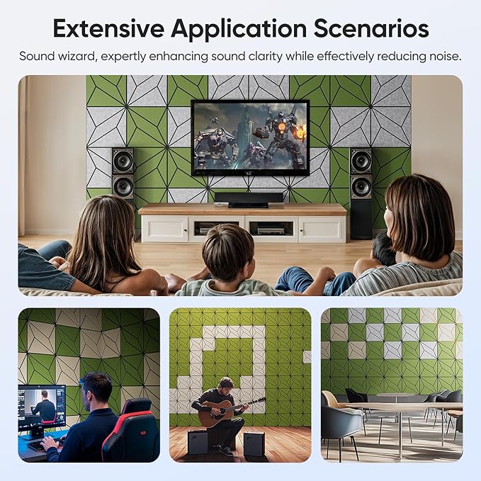 UNECHO 12 Pack 12" X 12" X 0.47" Acoustic Panels - Image 6