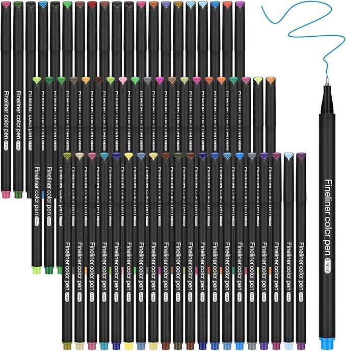 huesamhi Colored Pens for Journaling, Planning Bullet Journals Fineliner Felt by Unknown