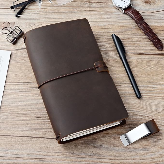 newestor Refillable Leather Journal Travelers Notebook - Image 4
