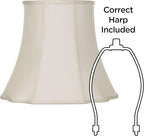 Creme Large Bell Cut Corner Lamp Shade 10" Top x 16" Bottom x 14" Slant x 13.5" - Image 6