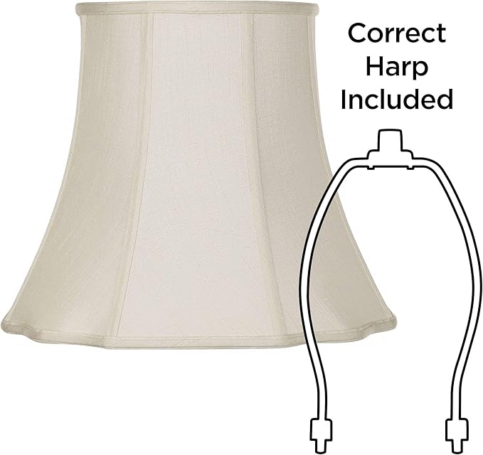 Creme Large Bell Cut Corner Lamp Shade 10" Top x 16" Bottom x 14" Slant x 13.5" - Image 6