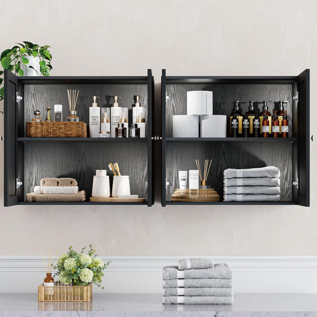 furnaza 48" w rattan wall cabinets for laundry, close-up detail