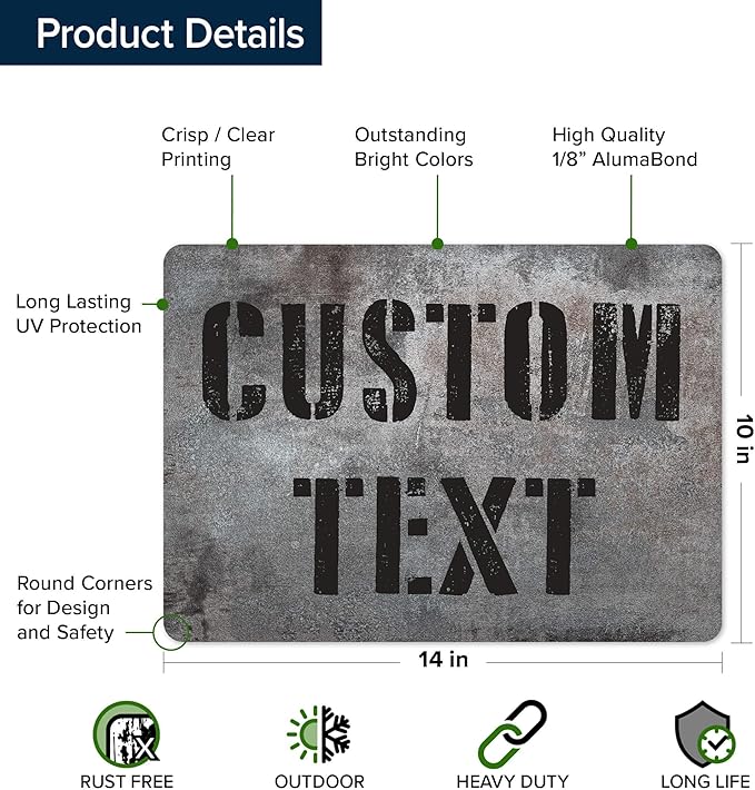 Custom Sign, Custom Street Sign, 11 Font Colors, 13 Font Styles, 4 Hole Options - Image 6