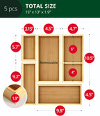 royal craft wood 5-piece bamboo drawer organizer set shown in use