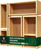royal craft wood 5-piece bamboo drawer organizer set, main product view