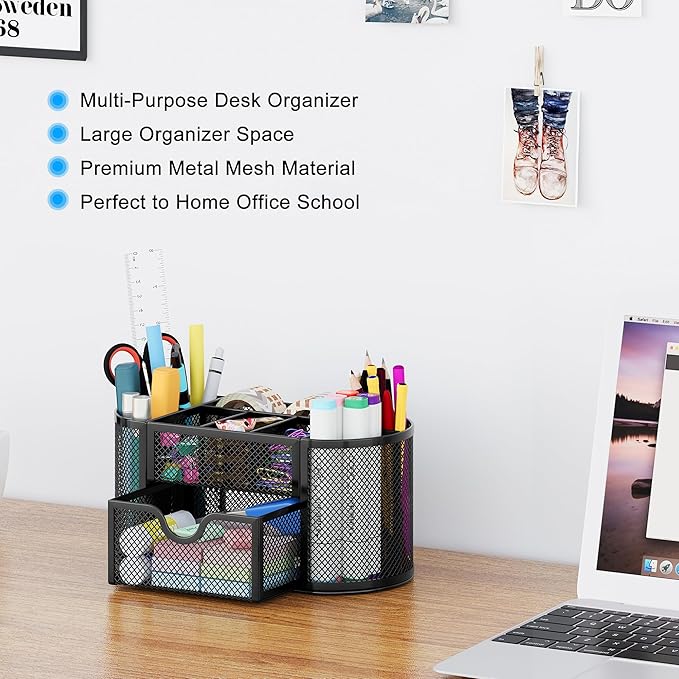 EasyPAG Mesh Pen Holder Desk Organizer - Image 3