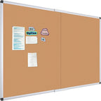 VIZ-PRO 60" x 36" Large Cork Bulletin Board, Foldable & Wall-Mounted Notice Pin by VIZ-PRO