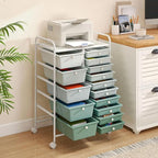 LDAILY 15 Drawer Rolling Storage Cart, Rolling Cart - Image 7