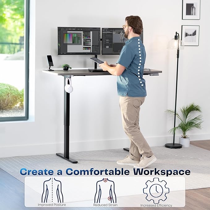 VIVO Electric 60 x 24 in Standing Desk, Memory Height Adjustment, 1B Series - Image 4