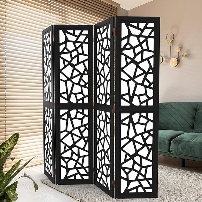 VINGLI 70'' H Room Divider, Non-Woven Fabric Privacy Screen, Indoor Partition - Image 7