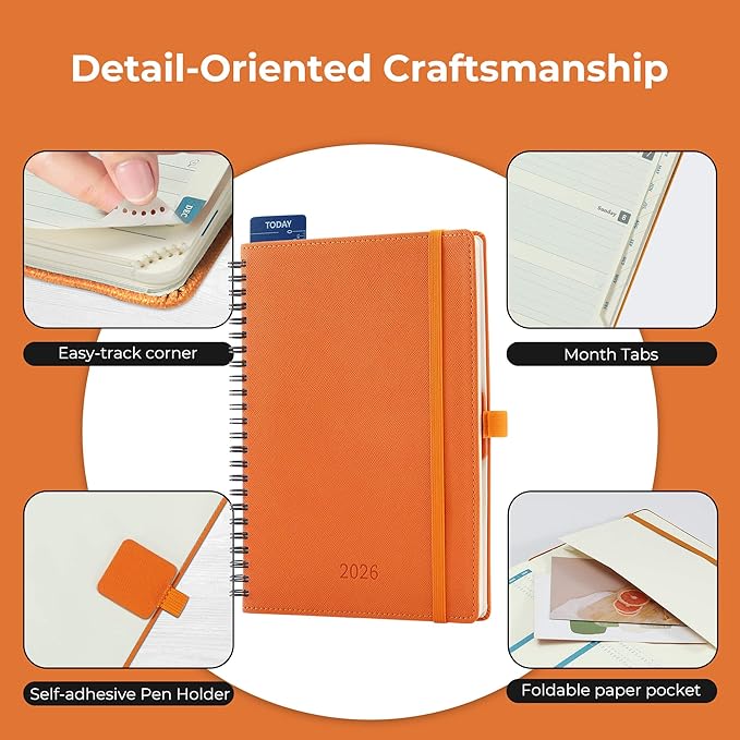 IN-LUXPRO Planner 2026 Daily Weekly and Monthly, 12 Months Spiral Bound - Image 6