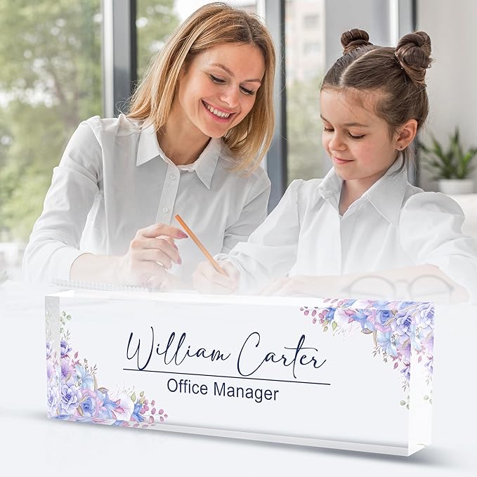 Personalized Name Plate for Desk Custom Acrylic Desk Name Plate Custom Employee - Image 3