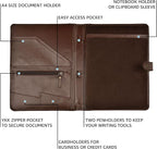 LEATHER VILLAGE Portfolio Professional Organizer– Carbon Fiber Genuine Leather - Image 3