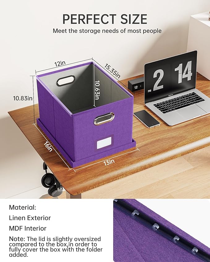 2 Pack File Storage Organizer, Filing Box, Portable File Box - Image 3