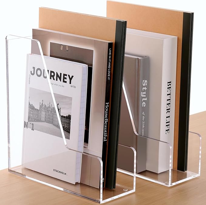 SANRUI Acrylic Magazine File Holders, Classroom Organization and Storage by SANRUI