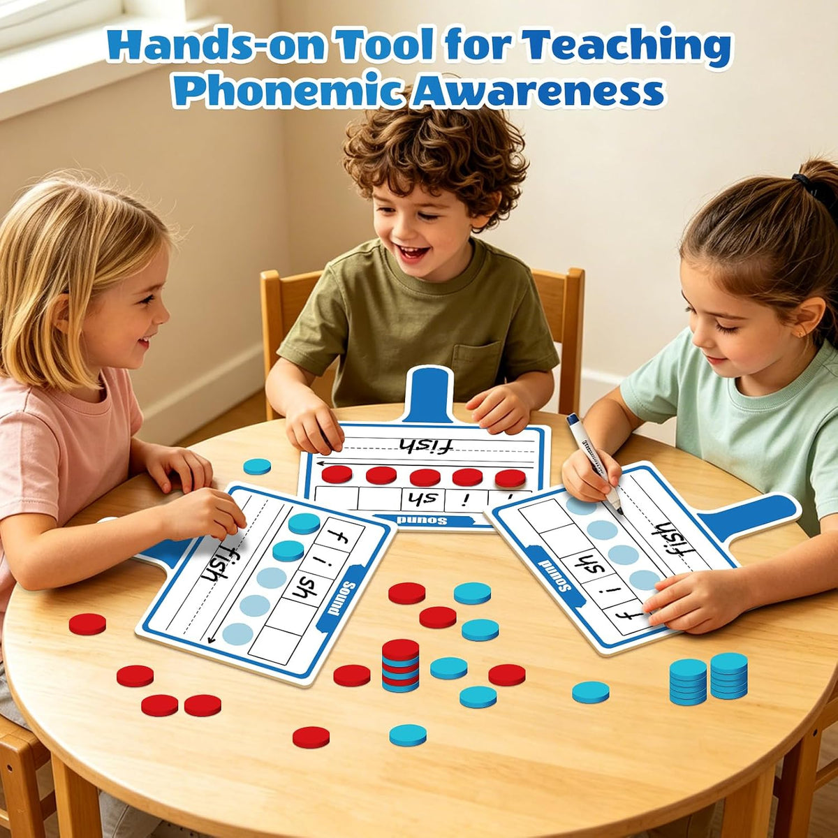 Elkonin Box Magnetic Small Dry Erase Board Phonics Manipulatives