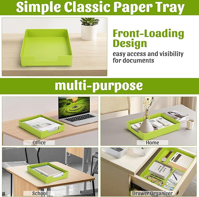 AZFUNN Letter-Size Tray Desk Letter Tray Paper Tray, Sturdy Heavy-Duty Plastic - Image 5