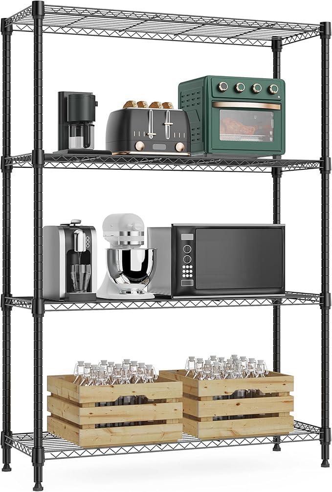 M MZG 1000 lbs 4Tier Shelf Metal Storage Shelves Wire Rack Closet Organizers by MEIGAOPLASTICANDMETALHKCOLIMITED