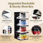 Amllas 10 Pack Shoe Boxes Stackable, Upgraded Sturdy Storage Boxes - Image 4