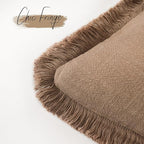 Foindtower Set of 2 Decorative Linen Fringe Throw Pillow Covers Cozy Boho - Image 3
