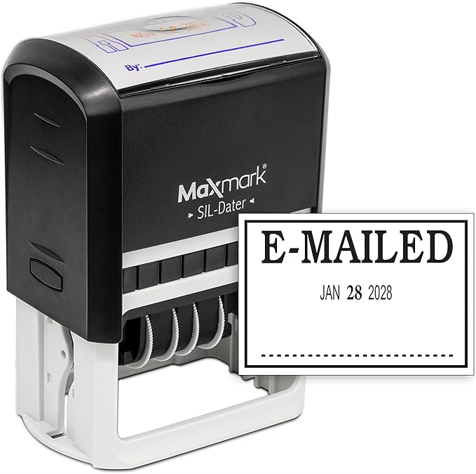 MaxMark Large Self-Inking Rubber Date Office Stamp by Maxmark
