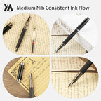 YICMY Fancy Fountain Pen Set – Fine & Medium Nibs, Includes 18 Ink Cartridges - Image 4
