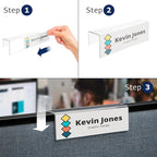 20-Pack 6" x 4" Acrylic Name Plate Holders – Hook-Style Name Tag Display - Image 2