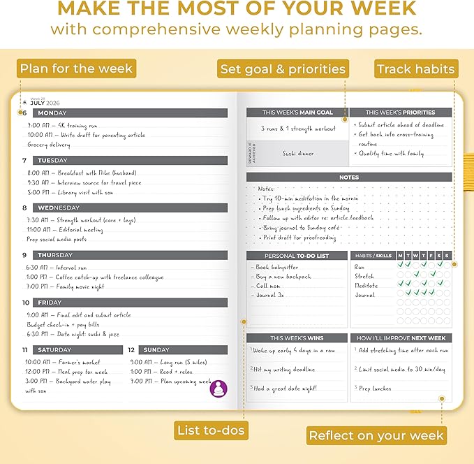 Clever Fox Dated Planner 2026-2027 – Weekly Life Planner Notebook - Image 6