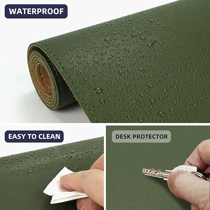 Leather Desk pad Protector, Large Desk mat - Image 4