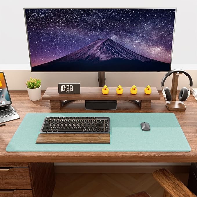 Auhoahsil Felt Desk Mat, Minimalist Large Mouse Pad XL 31.5 x 11.8 in, Desk Matt - Image 7