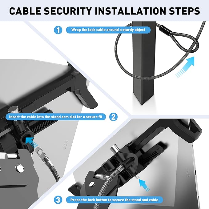 AboveTEK Anti-Theft iPad Kiosk Stand, 360° Swivel POS Tablet Mount - Image 8