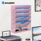 Gawerk 6 Tier Hanging File Organizer, Mesh Wall File Holder Paper Folder Rack - Image 6