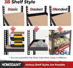 HOMEDANT 5 Tier Storage Shelves Adjustable Laminated Boltless Garage Metal - Image 4