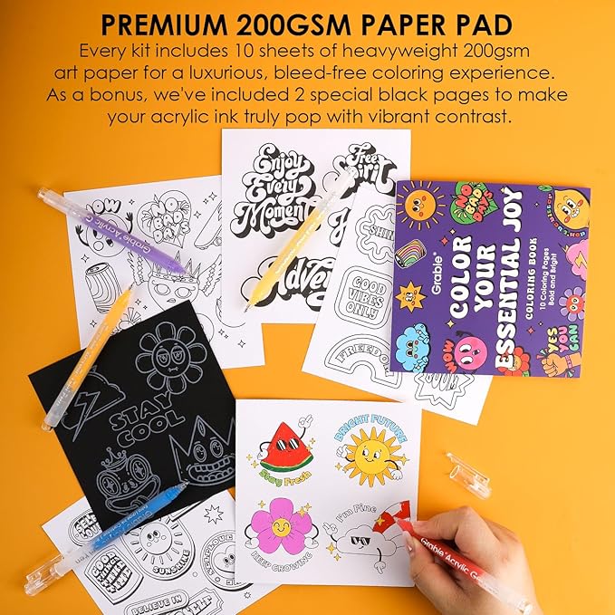 Grabie 5 Themes Value Bundle Bold&Bright Coloring Kit, 60 Colors Acrylic Gel - Image 8