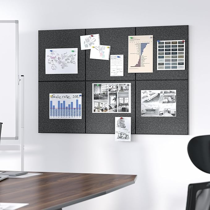 Neatsure Large Cork Board for Wall, 6 Panels Felt Tiles Tack Push Pin Board for - Image 5