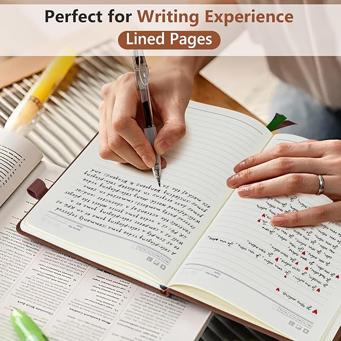 PERCUN Lined Journal Notebook for Men & Women, 160 Pages College Ruled Journal - Image 3