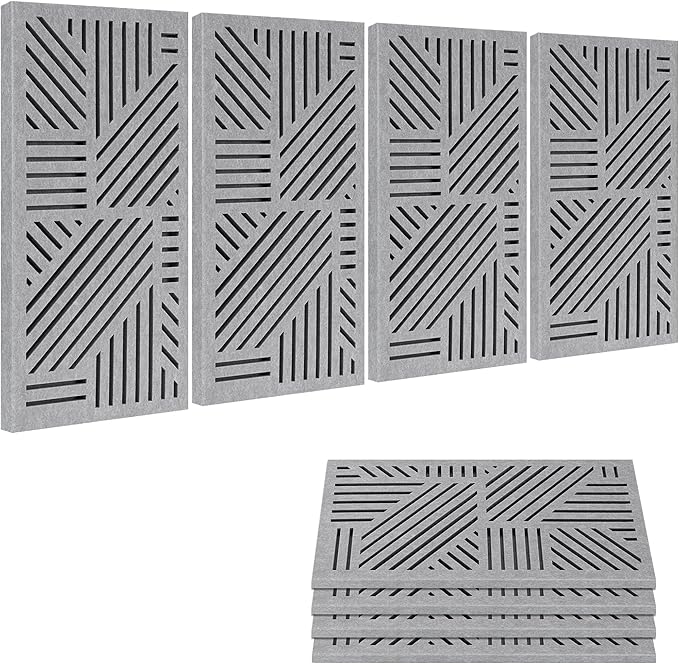 BUBOS 4 Pack Thickened Acoustic Panels, 23.6''x11.8'' Self-Adhesive Sound by BUBOS