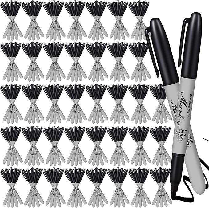 Thenshop 160 Pack Black Permanent Markers Bulk by Thenshop
