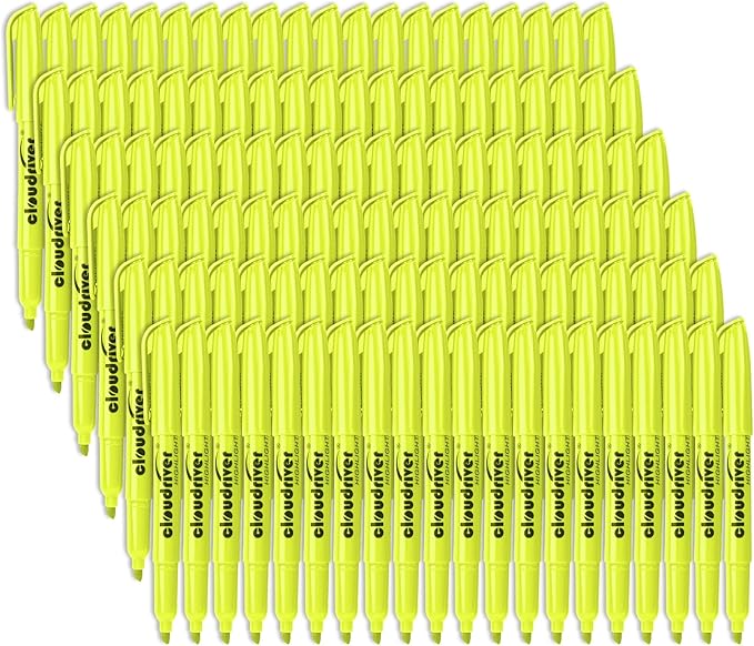 cloudriver Yellow Highlighters, Bulk Pack Of 120, Bright Color Highlighter by cloudriver