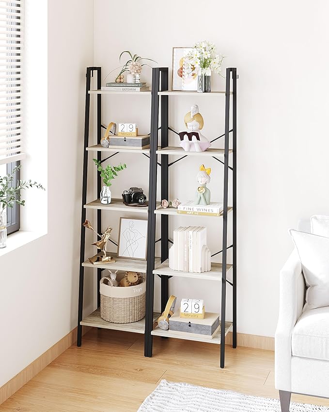 Hzuaneri Ladder Shelf, Bookshelf Bookcase, Freestanding Corner Storage Shelve - Image 5